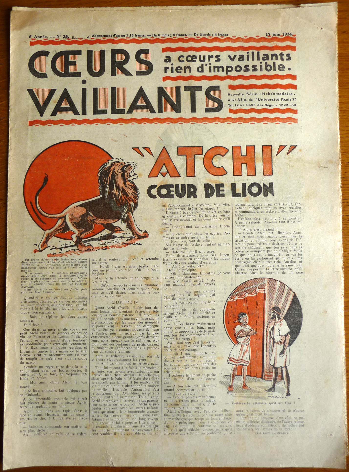 Coeurs Vaillants n°25 de 1934