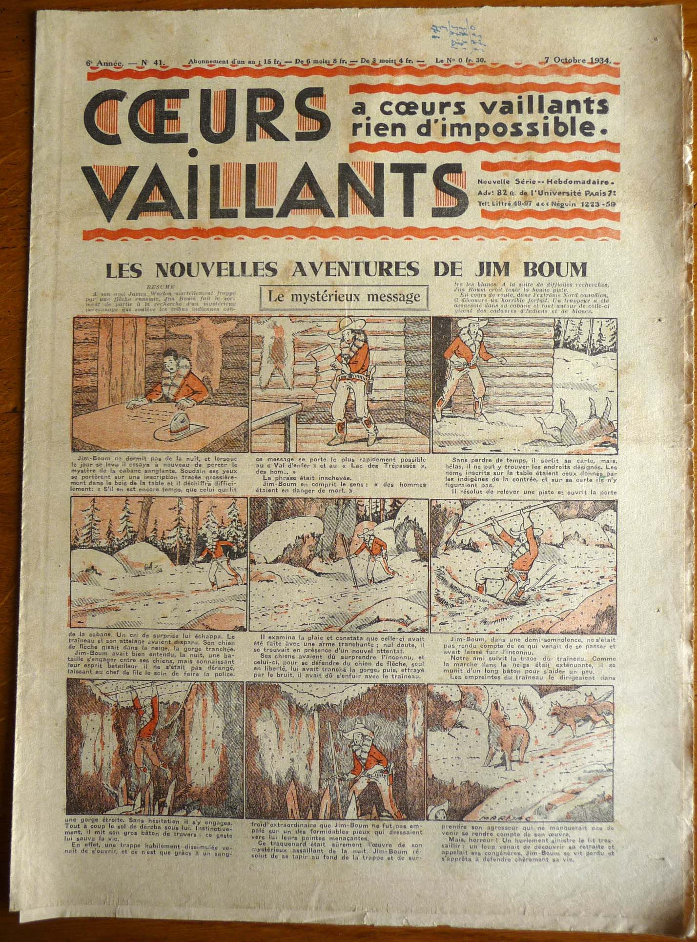 Coeurs Vaillants n°41 de 1934