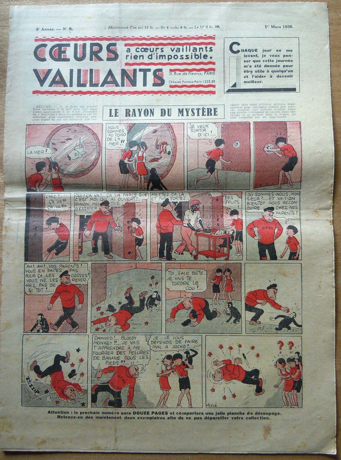 Coeurs Vaillants n°9 de 1936