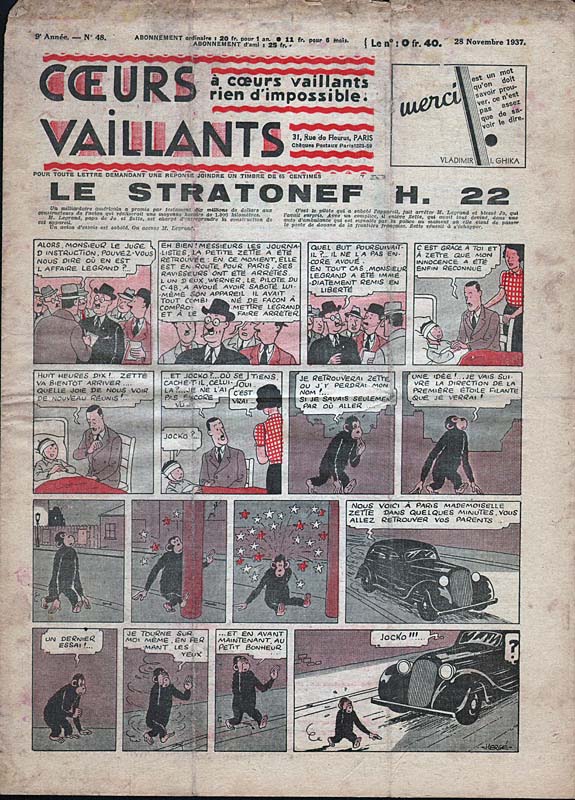 Coeurs Vaillants n°48 de 1937