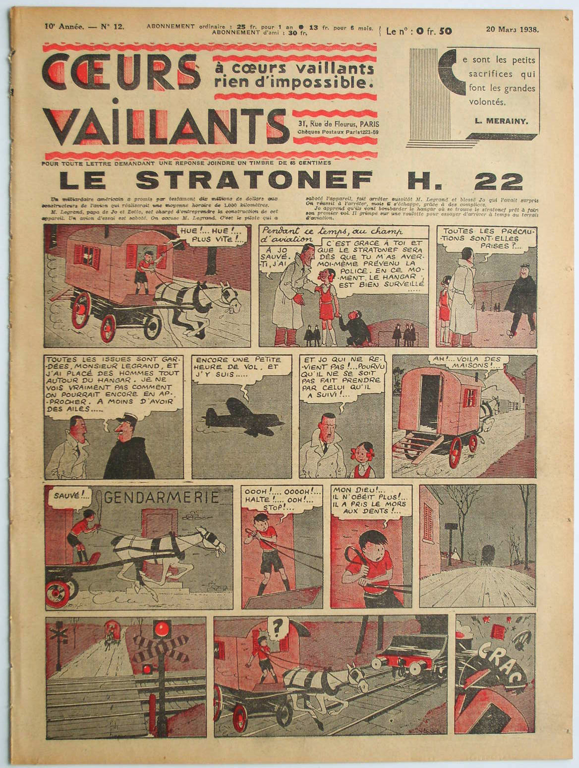 Coeurs Vaillants n°12 de 1938