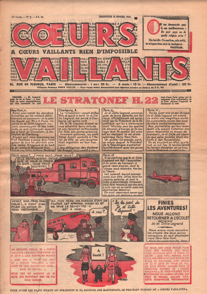 Coeurs Vaillants n°7 de 1939