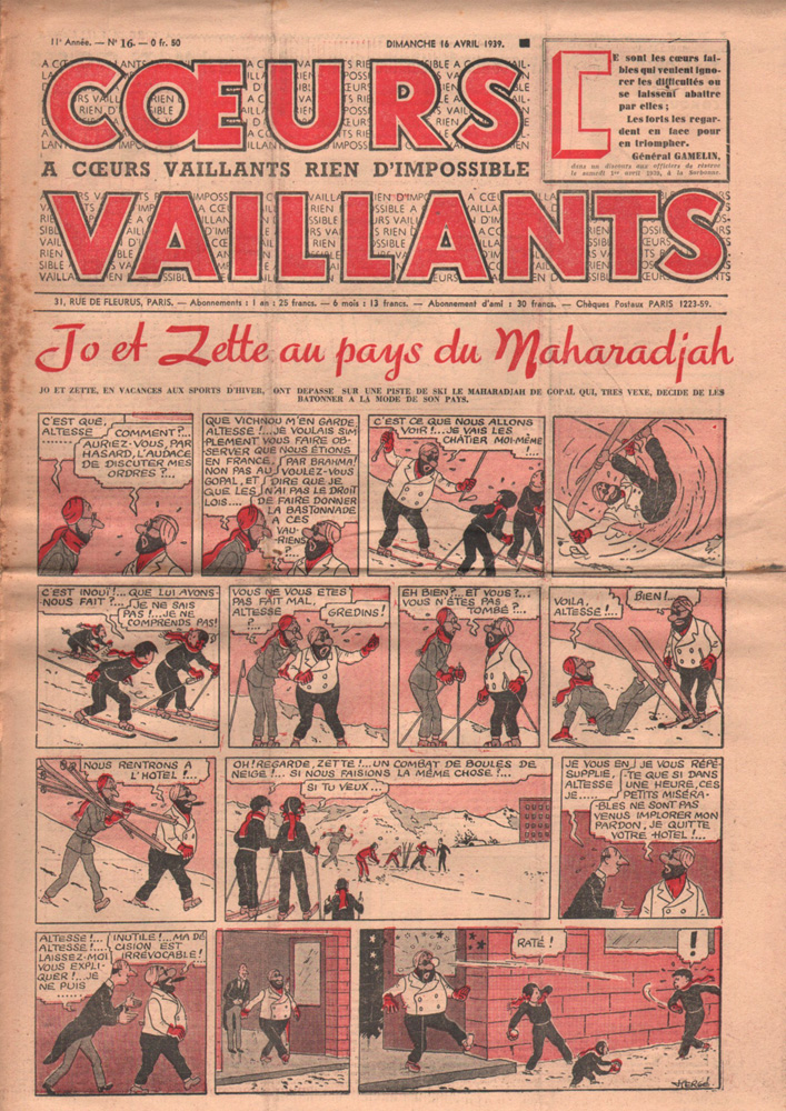 Coeurs Vaillants n°16 de 1939